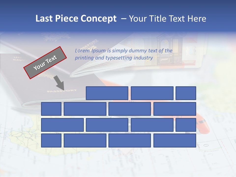 A Passport, A Pen, And A Knife On Top Of A Map PowerPoint Template