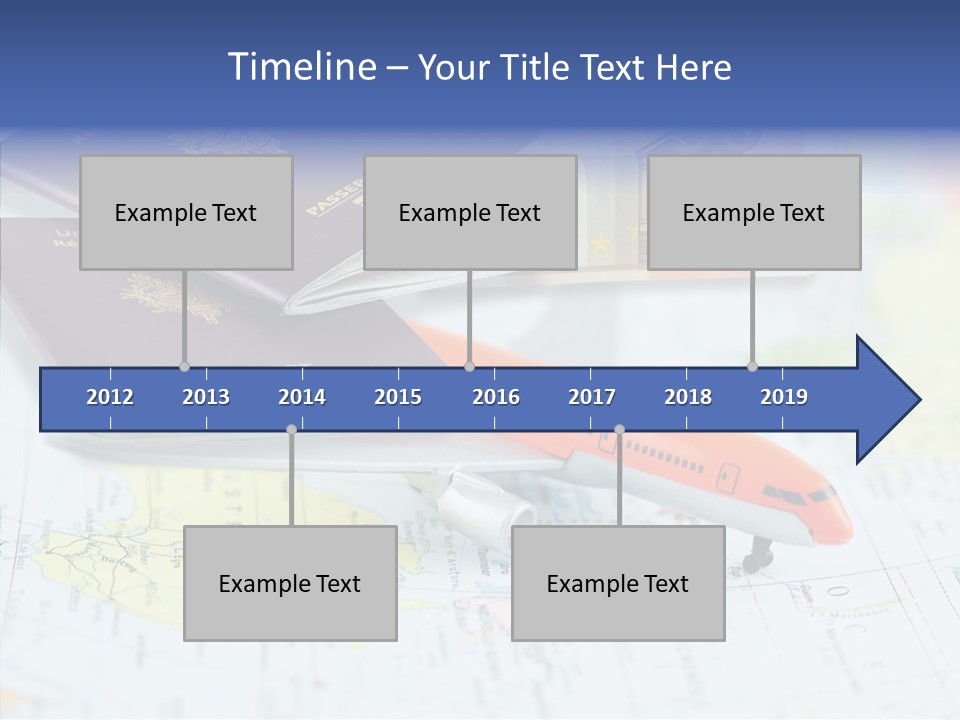 A Passport, A Pen, And A Knife On Top Of A Map PowerPoint Template
