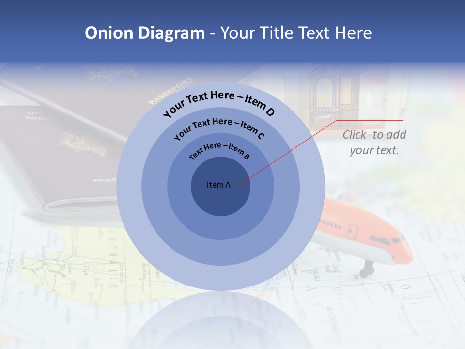 A Passport, A Pen, And A Knife On Top Of A Map PowerPoint Template
