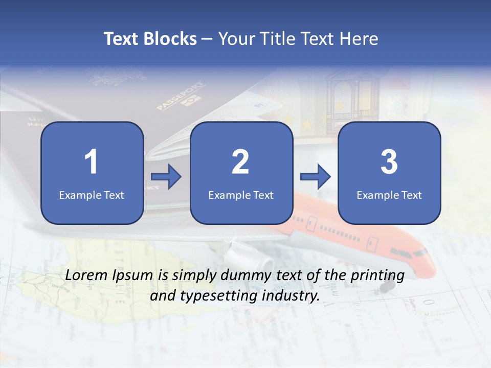 A Passport, A Pen, And A Knife On Top Of A Map PowerPoint Template
