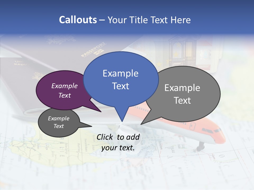 A Passport, A Pen, And A Knife On Top Of A Map PowerPoint Template