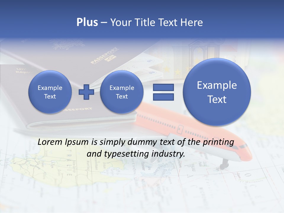 A Passport, A Pen, And A Knife On Top Of A Map PowerPoint Template
