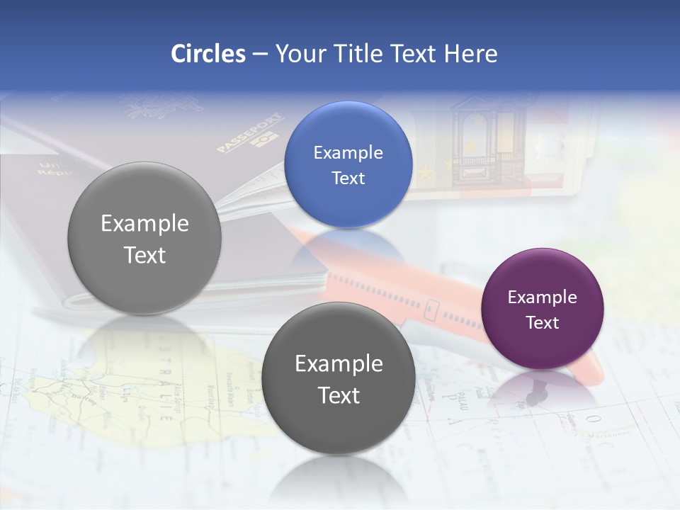 A Passport, A Pen, And A Knife On Top Of A Map PowerPoint Template