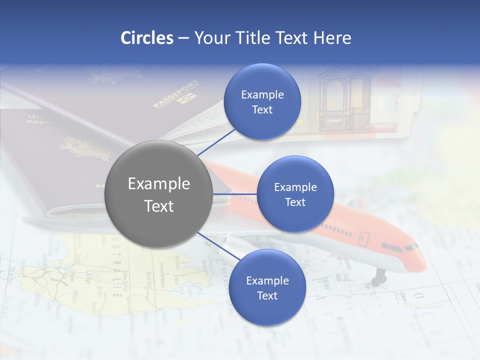 A Passport, A Pen, And A Knife On Top Of A Map PowerPoint Template