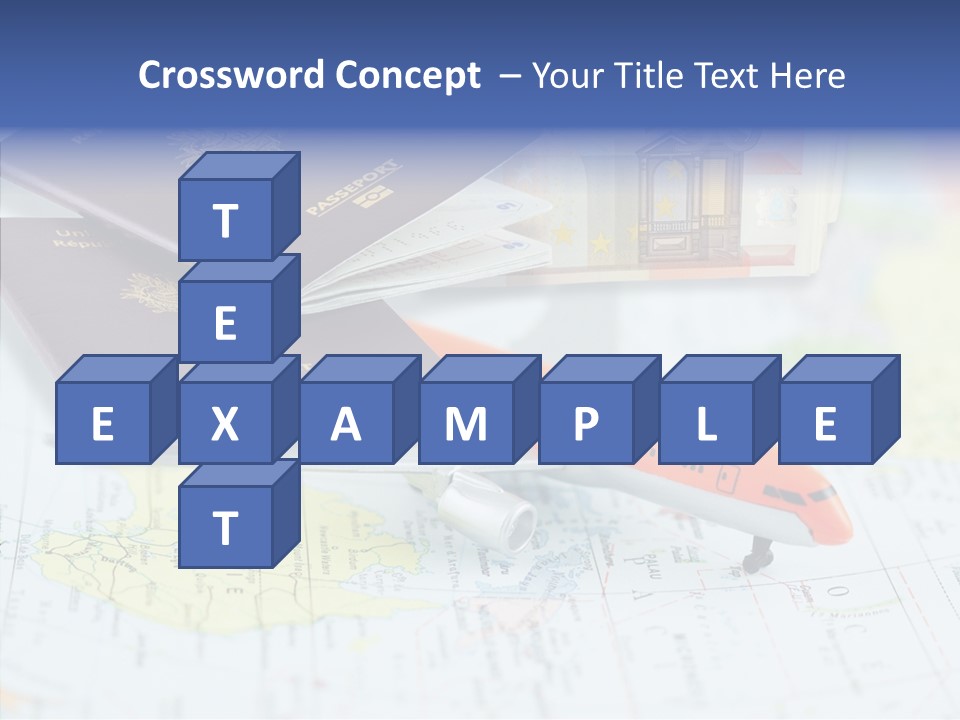 A Passport, A Pen, And A Knife On Top Of A Map PowerPoint Template