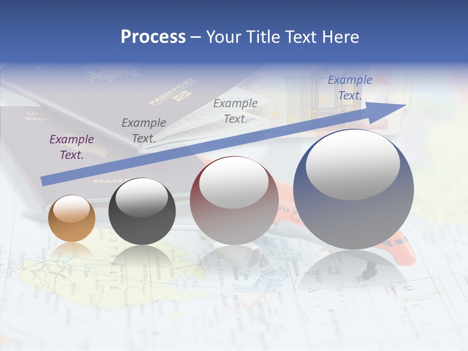 A Passport, A Pen, And A Knife On Top Of A Map PowerPoint Template