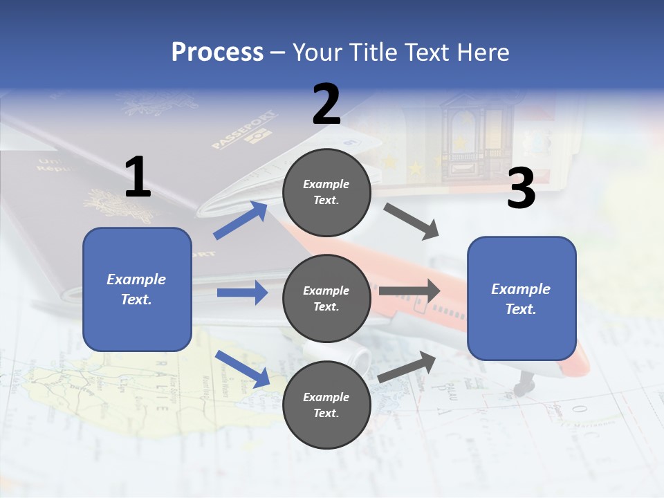 A Passport, A Pen, And A Knife On Top Of A Map PowerPoint Template