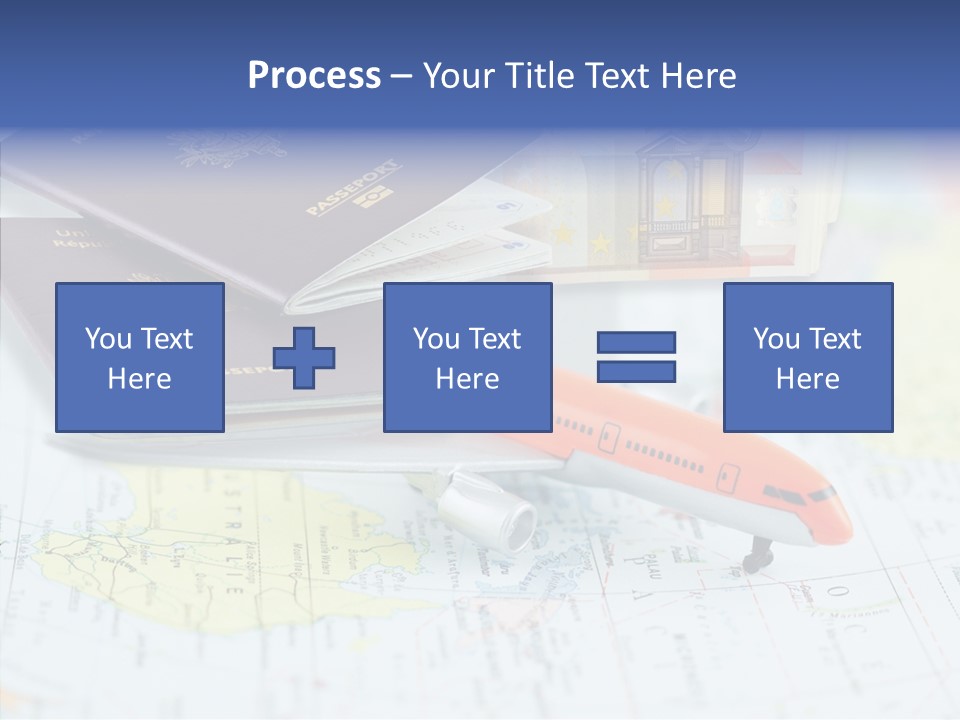 A Passport, A Pen, And A Knife On Top Of A Map PowerPoint Template