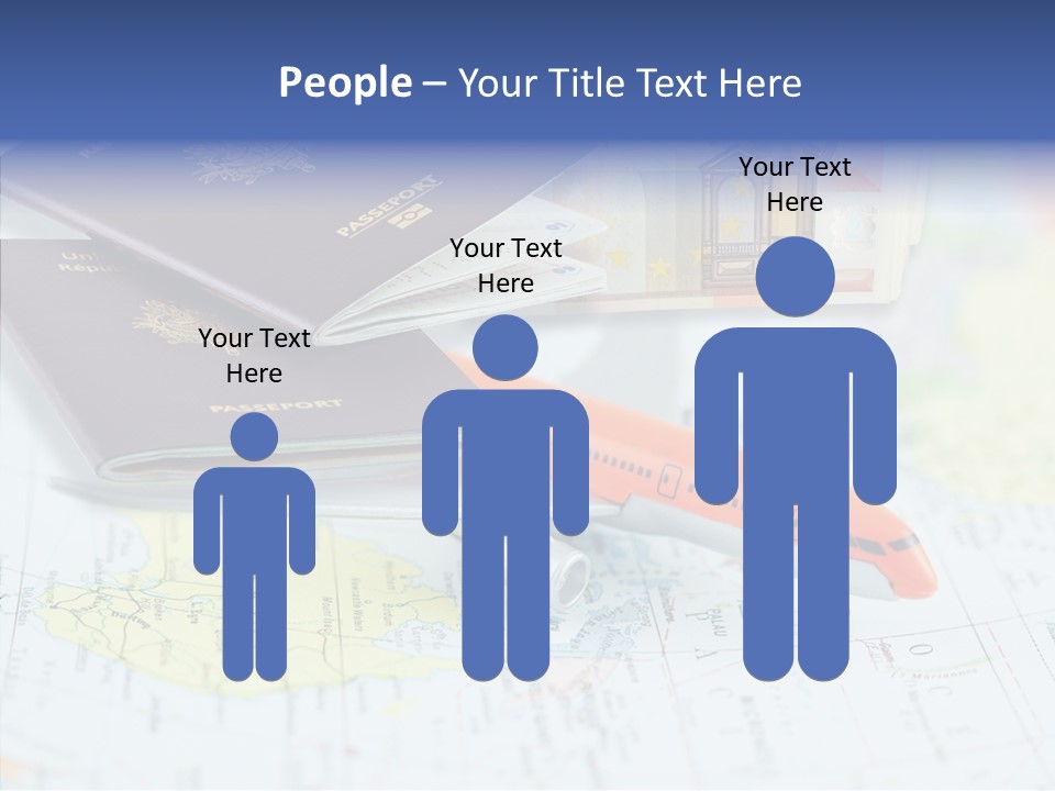 A Passport, A Pen, And A Knife On Top Of A Map PowerPoint Template