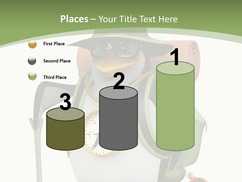 Hike Penguin Compass PowerPoint Template
