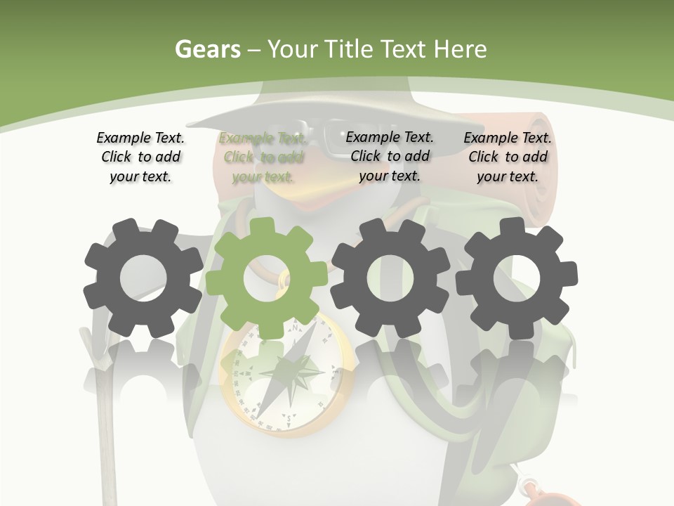 Hike Penguin Compass PowerPoint Template