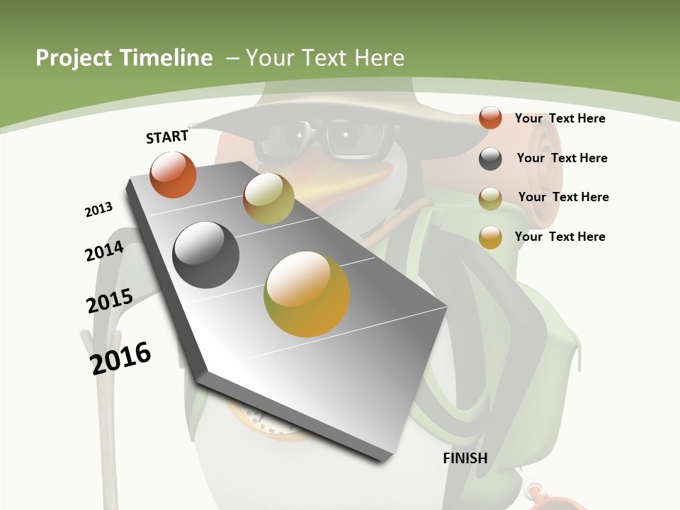 Hike Penguin Compass PowerPoint Template