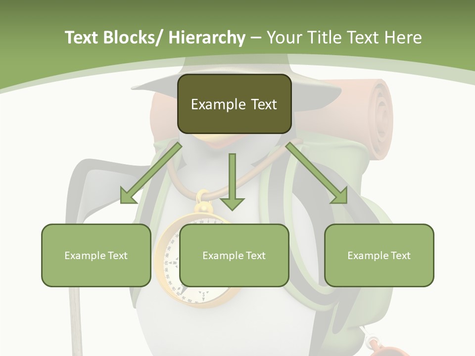 Hike Penguin Compass PowerPoint Template
