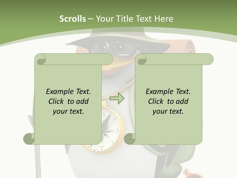 Hike Penguin Compass PowerPoint Template