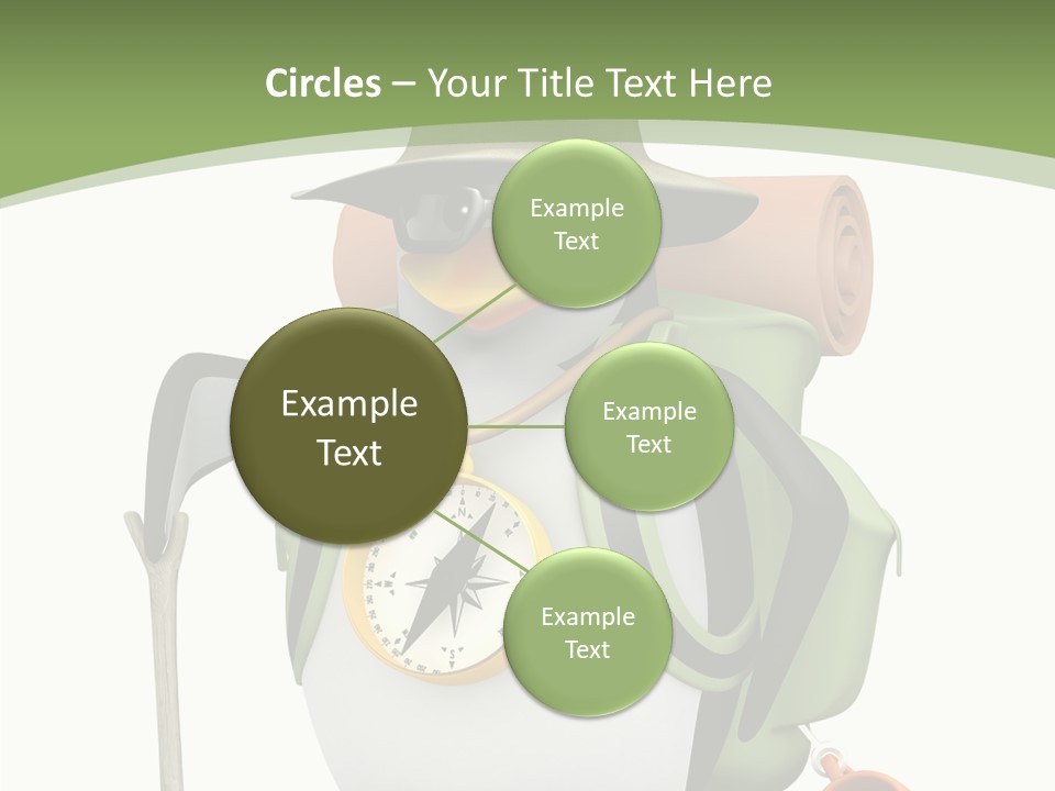 Hike Penguin Compass PowerPoint Template