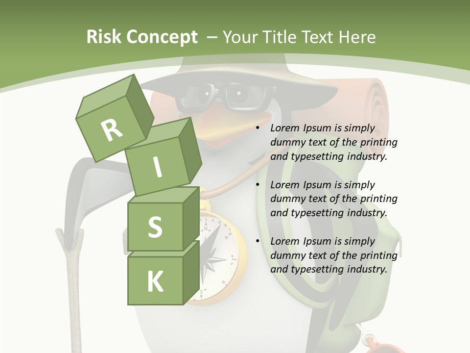 Hike Penguin Compass PowerPoint Template