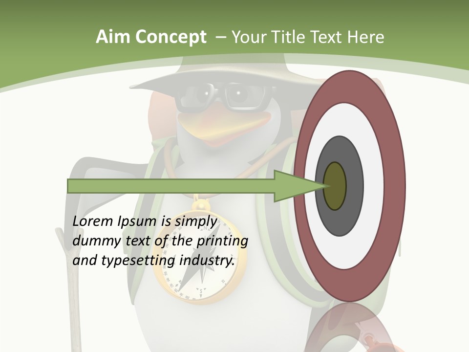 Hike Penguin Compass PowerPoint Template