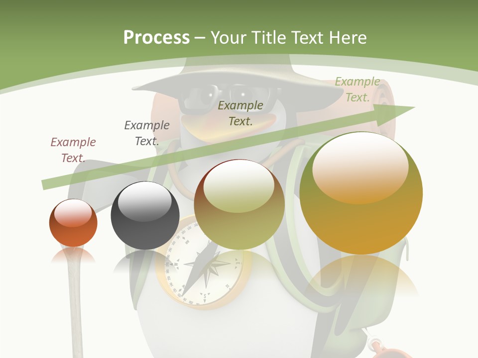 Hike Penguin Compass PowerPoint Template