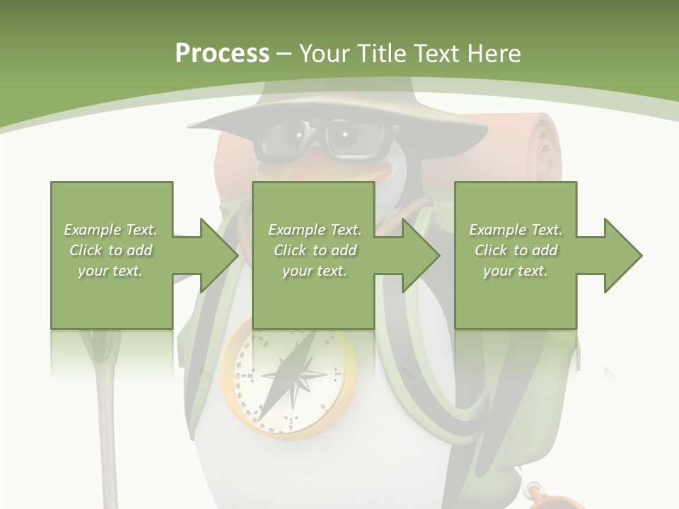 Hike Penguin Compass PowerPoint Template