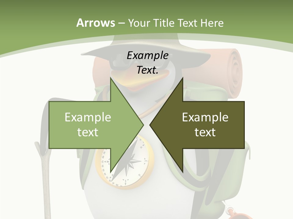 Hike Penguin Compass PowerPoint Template