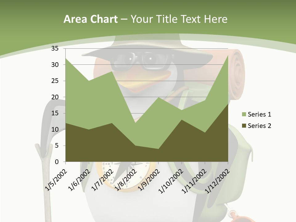 Hike Penguin Compass PowerPoint Template