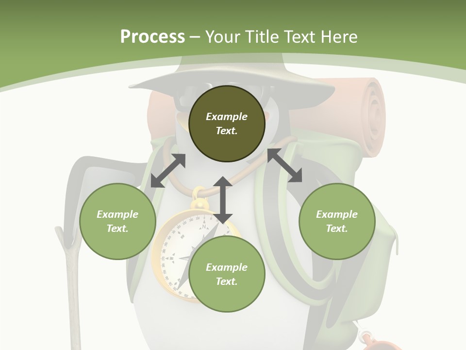 Hike Penguin Compass PowerPoint Template