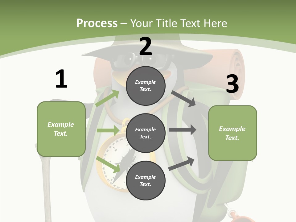 Hike Penguin Compass PowerPoint Template