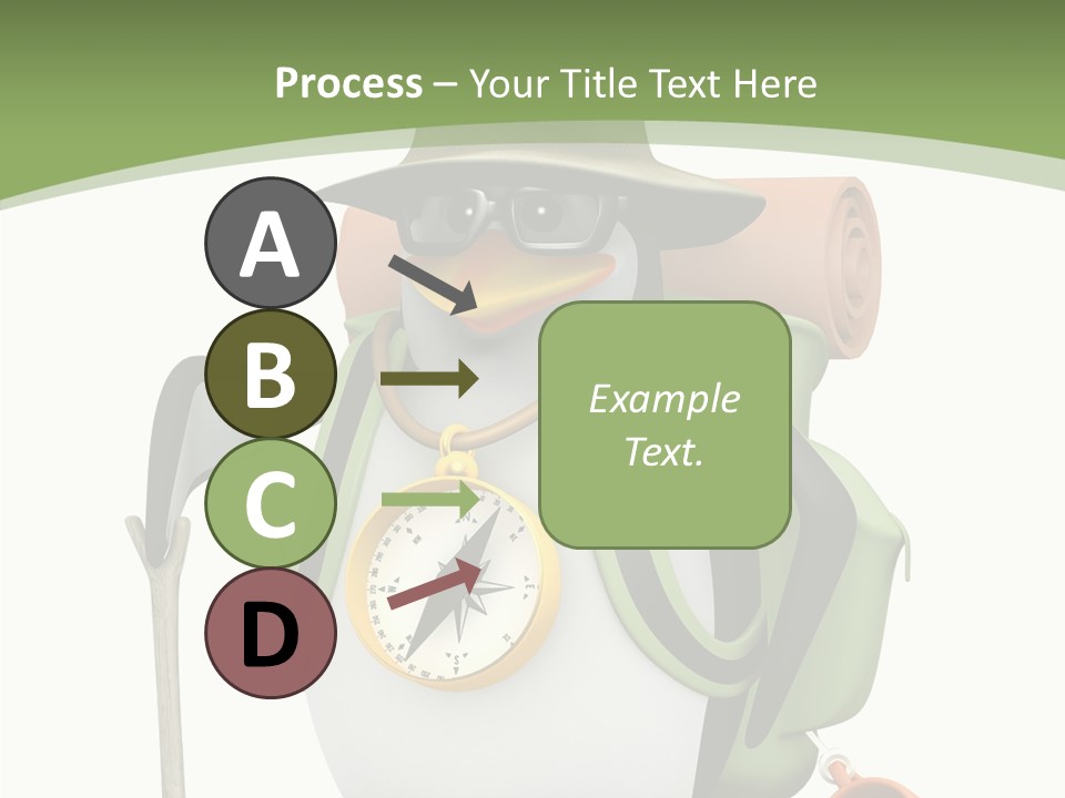 Hike Penguin Compass PowerPoint Template