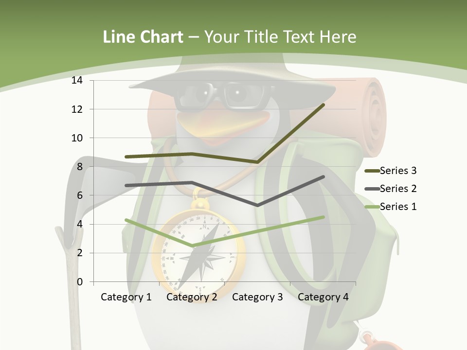 Hike Penguin Compass PowerPoint Template