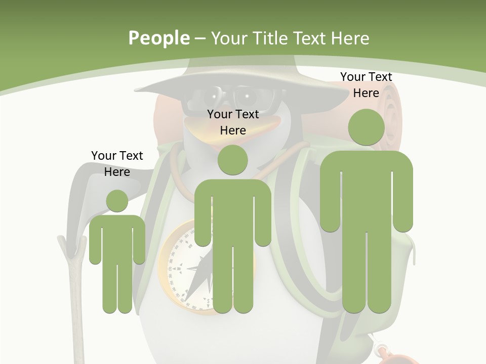 Hike Penguin Compass PowerPoint Template