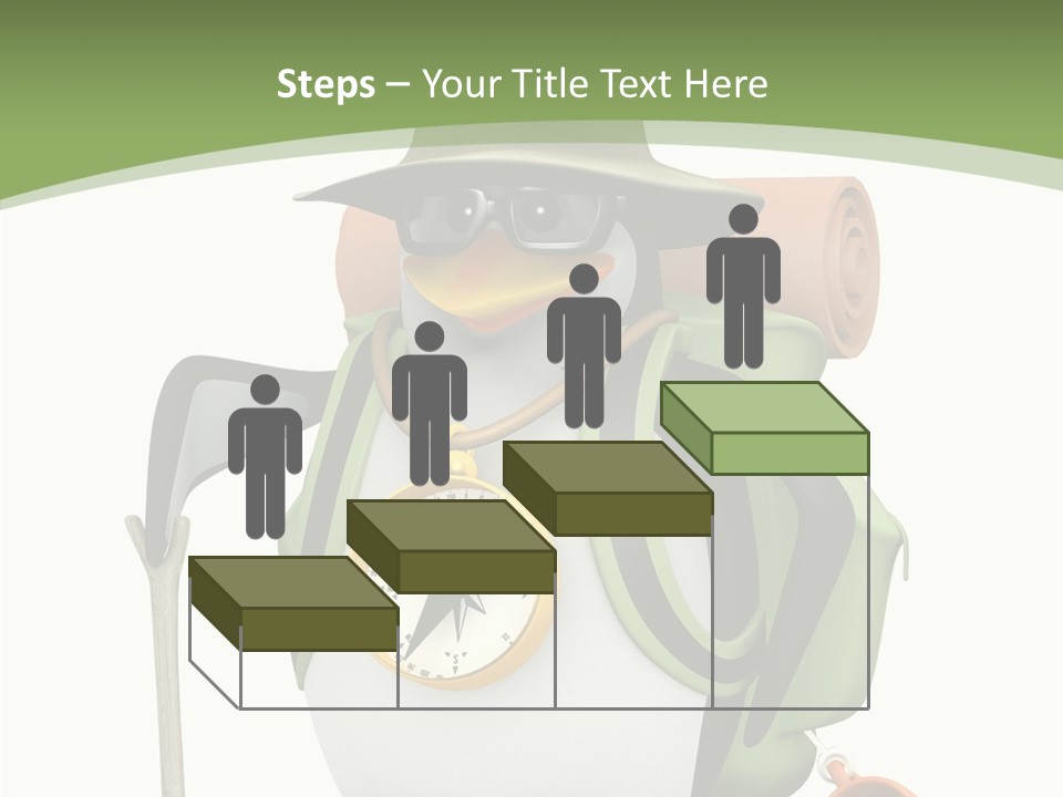 Hike Penguin Compass PowerPoint Template