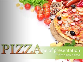 Tomatoes Topping Dinner PowerPoint Template