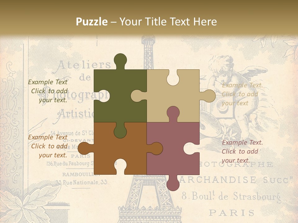 Fran Decoratif Vieux PowerPoint Template