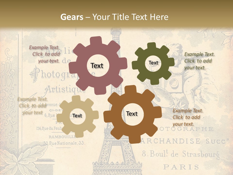 Fran Decoratif Vieux PowerPoint Template