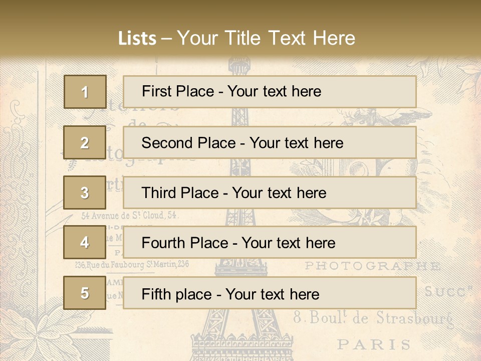 Fran Decoratif Vieux PowerPoint Template
