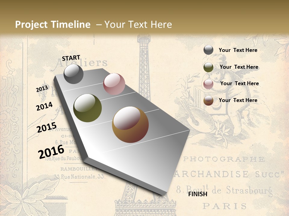 Fran Decoratif Vieux PowerPoint Template