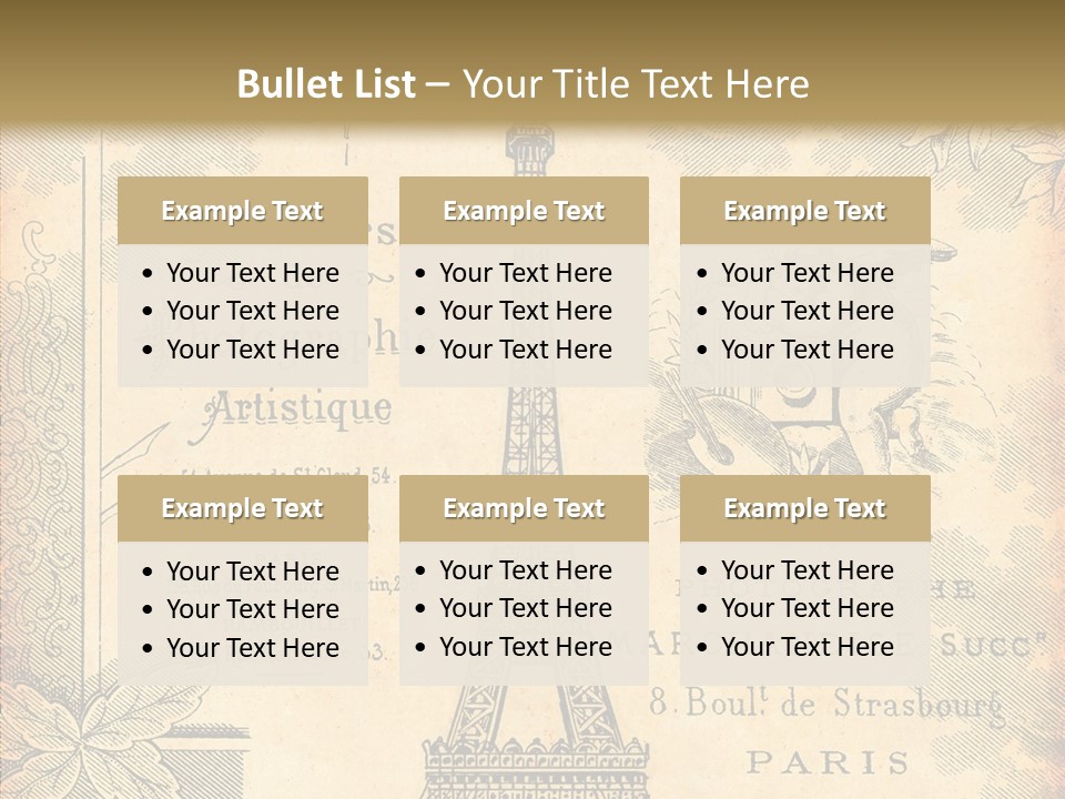 Fran Decoratif Vieux PowerPoint Template
