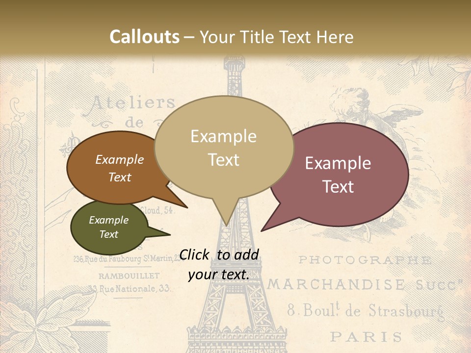 Fran Decoratif Vieux PowerPoint Template