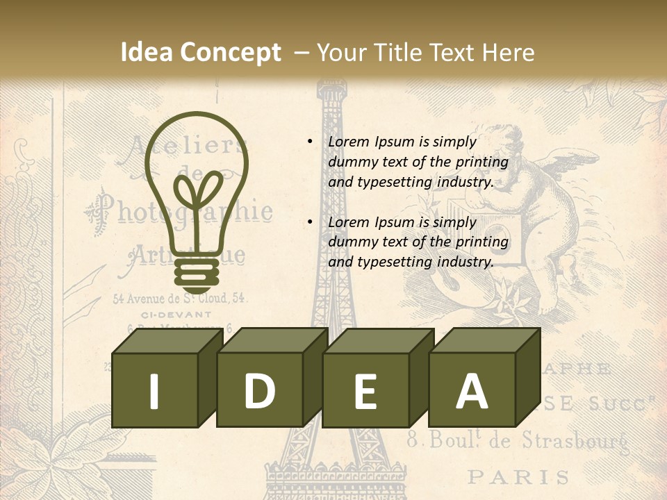 Fran Decoratif Vieux PowerPoint Template