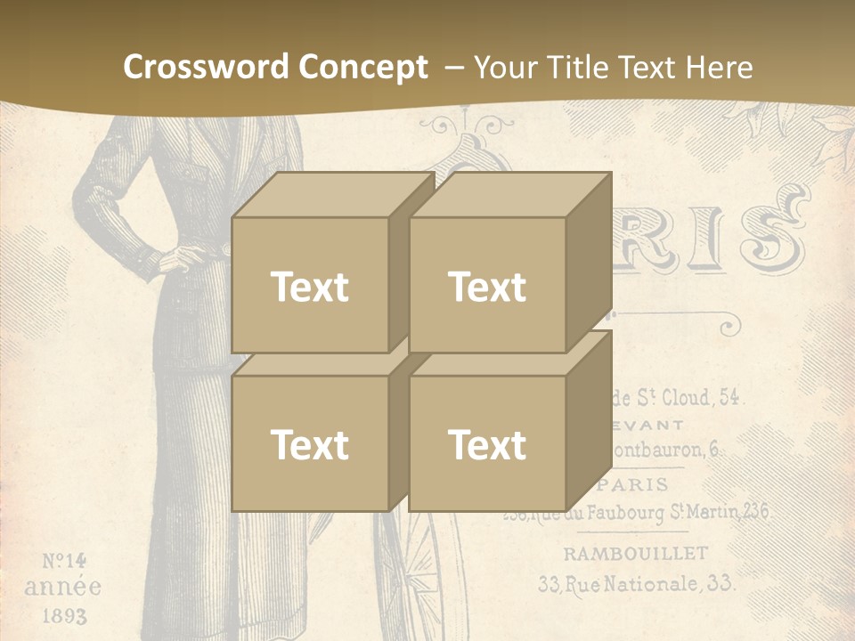 A Woman In A Dress And Hat Holding A Bicycle PowerPoint Template