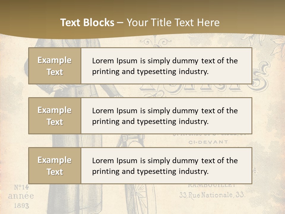 A Woman In A Dress And Hat Holding A Bicycle PowerPoint Template