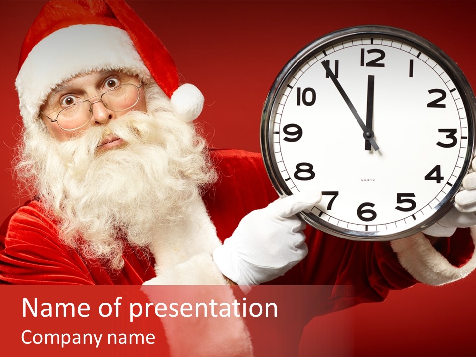 Eve Clock Eyeglasses PowerPoint Template