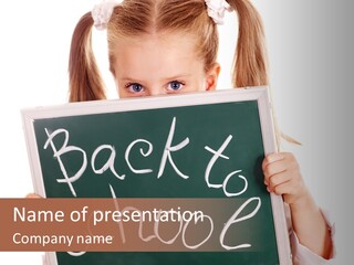 School Girl Backpack Starter PowerPoint Template