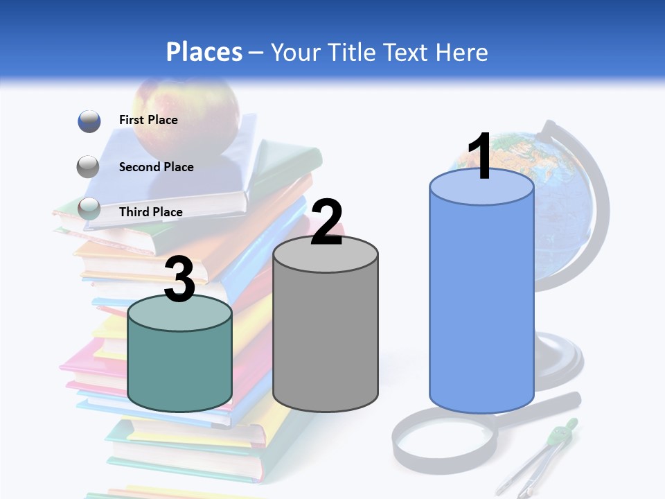 School Supplies Chalk Paper PowerPoint Template