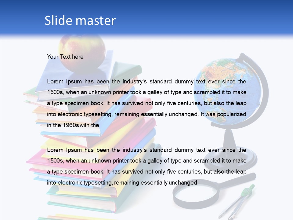 School Supplies Chalk Paper PowerPoint Template