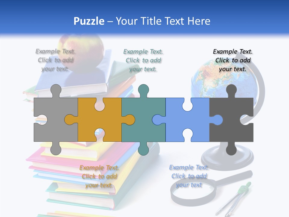 School Supplies Chalk Paper PowerPoint Template