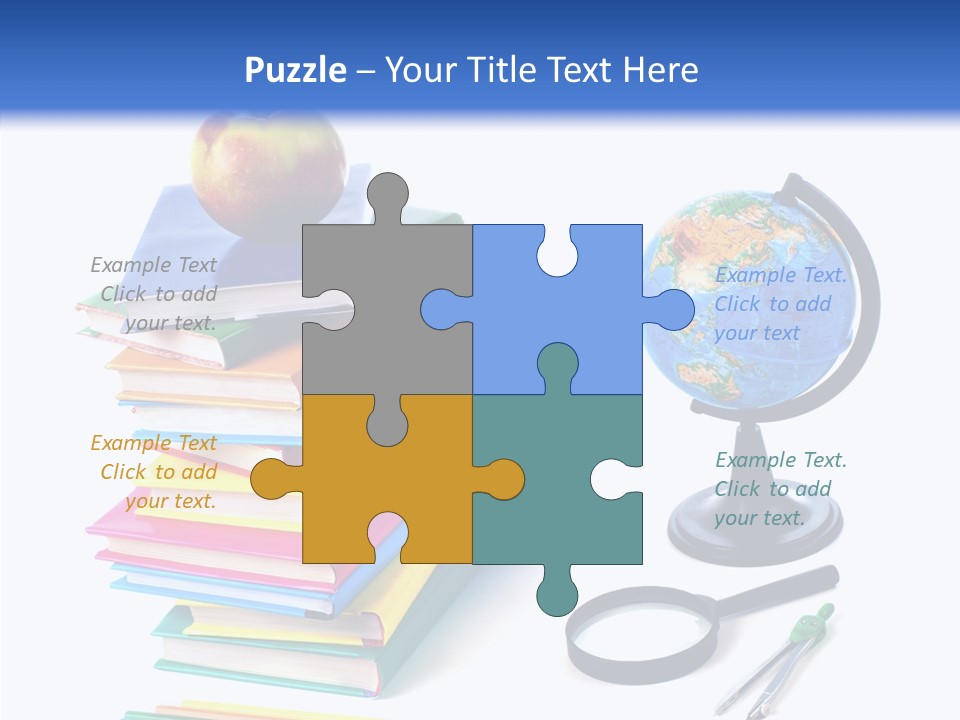 School Supplies Chalk Paper PowerPoint Template