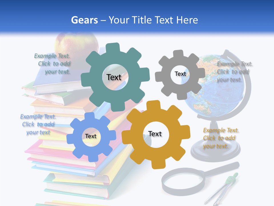 School Supplies Chalk Paper PowerPoint Template