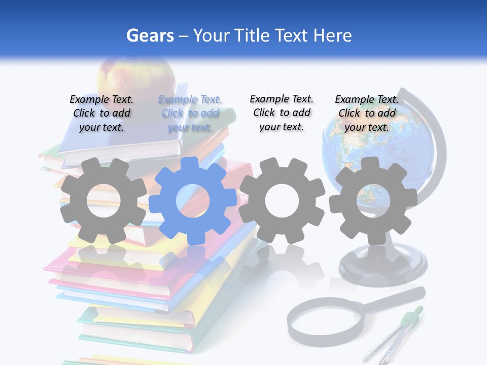 School Supplies Chalk Paper PowerPoint Template