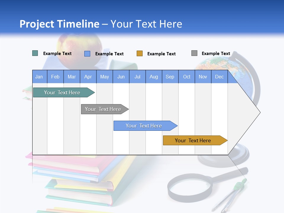 School Supplies Chalk Paper PowerPoint Template